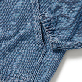 material shot of the elastic cuff on The Riptide Jacket in Washed Indigo Twill, Outerwear by Taylor Stitch