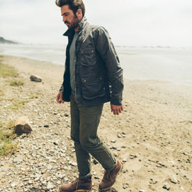 Sam at the beach in SF, Outerwear by Taylor Stitch