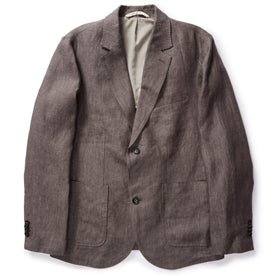 flatlay of The Sheffield Sport Coat in Cocoa Linen, Outerwear by Taylor Stitch