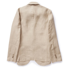 flatlay of The Sheffield Sport Coat in Natural Linen, shown from back, Outerwear by Taylor Stitch