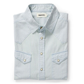 The Western Shirt in Bleached Indigo Stripe: Featured Image, Wovens by Taylor Stitch