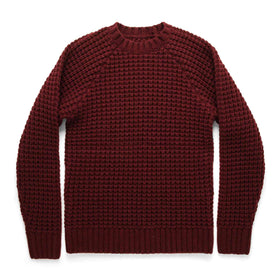 The Fisherman Sweater in Maroon Waffle - featured image