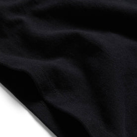 material shot of the edges on The Heavy Bag Tee in Black, Knits by Taylor Stitch