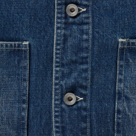 material shot of front placket of The Ojai Jacket in Sawyer Wash Selvage, Outerwear by Taylor Stitch