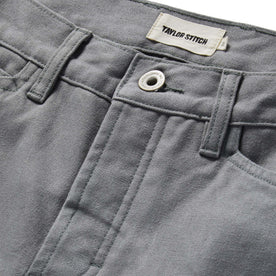 material shot of button on The Camp Pant in Gravel Boss Duck, Bottoms by Taylor Stitch