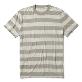 flatlay of The Cotton Hemp Tee in Natural and Sagebrush Stripe, Knits by Taylor Stitch