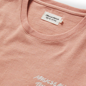 material shot of the label and neck opening on The Heavy Bag Tee in Dawn Patrol, Knits by Taylor Stitch