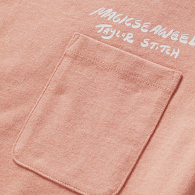 material shot of the chest pocket on The Heavy Bag Tee in Dawn Patrol, Knits by Taylor Stitch