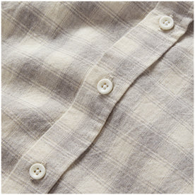 material shot of the buttons on The Jack in Granite Check, Wovens by Taylor Stitch