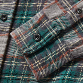 material shot of the cuffs on The Ledge Shirt in Coastline Plaid, Wovens by Taylor Stitch