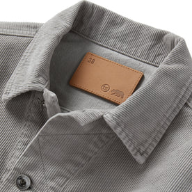 material shot of the collar on The Long Haul Jacket in Steeple Grey Cord, Outerwear by Taylor Stitch