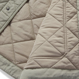 material shot of the interior on The Ojai Jacket in Sagebrush Diamond Quilt, Outerwear by Taylor Stitch