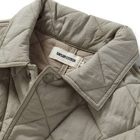 material shot of the collar on The Ojai Jacket in Sagebrush Diamond Quilt, Outerwear by Taylor Stitch