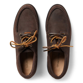 birdseye of The Ridge Moc in Chocolate Nubuck , Footwear by Taylor Stitch