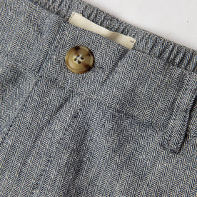 material shot of button, Bottoms by Taylor Stitch