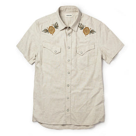 The Embroidered Short Sleeve Western in Natural - featured image