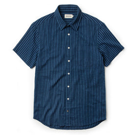 The Short Sleeve California in Indigo Jacquard Stripe - featured image