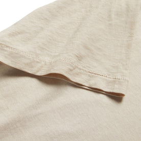 material shot of the sleeve on The Cotton Hemp Tee in Sand, Knits by Taylor Stitch