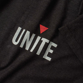 material shot of the front logo on The Cotton Hemp Tee in Unite, Knits by Taylor Stitch