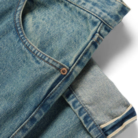 material shot of pocket and selvage detail on The Democratic Jean in 24-Month Japanese Selvage, Bottoms by Taylor Stitch