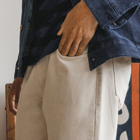 fit model showing the pocket on The Democratic All Day Pant in Dune Canvas, Bottoms by Taylor Stitch