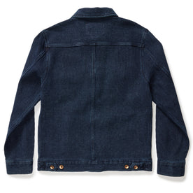 flatlay of The Long Haul Jacket in Indigo Waffle, shown from back, Outerwear by Taylor Stitch