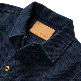 material shot of the collar on The Long Haul Jacket in Indigo Waffle, Outerwear by Taylor Stitch