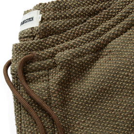 material shot of the waistband on The Apres Pant in Cypress Sashiko, Bottoms by Taylor Stitch