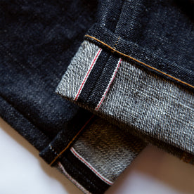 material shot of selvage hem on The Democratic Jean in Umeda Selvage, Bottoms by Taylor Stitch