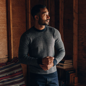 The Everett Sweater in Navy Birdseye - featured image