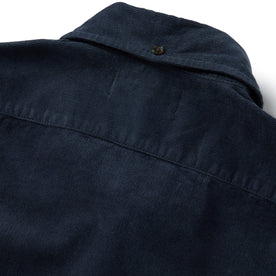 material shot of the back of the collar on The Jack in Dark Navy Cord, Wovens by Taylor Stitch