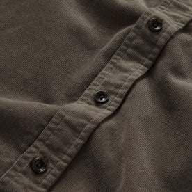 material shot of the buttons on The Jack in Walnut Cord, Wovens by Taylor Stitch