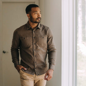 The Utility Shirt in Walnut Double Cloth - featured image