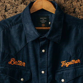 material shot of The Western Shirt in Better Together close up from the front, Wovens by Taylor Stitch