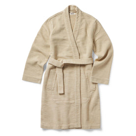 flatlay of The Apres Robe in Natural Sashiko, shown in full, Accessories by Taylor Stitch