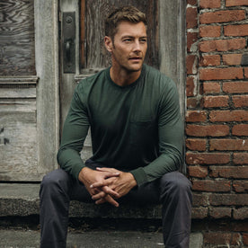 The Cotton Hemp Long Sleeve Tee in Pine - featured image