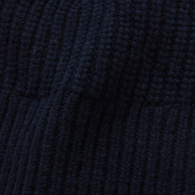 material shot of the material on The Fisherman Beanie in Dark Navy, Accessories by Taylor Stitch