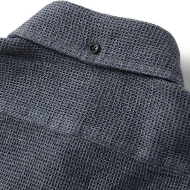 material shot of the back collar of The Jack in Coal Jaspe Waffle, Wovens by Taylor Stitch