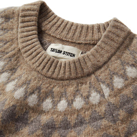 material shot of the collar on The Magnus Sweater in Natural, Knits by Taylor Stitch