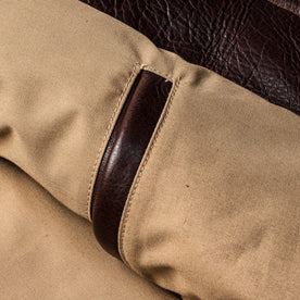 material shot of the inner pocket on The Moto Jacket in Espresso Steerhide, Outerwear by Taylor Stitch