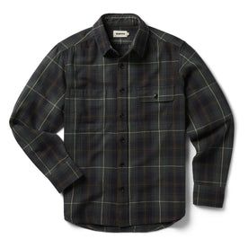 flatlay of The Moto Utility Shirt in Shale Plaid, Wovens by Taylor Stitch