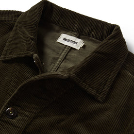 material shot of the collar on The Ojai Jacket in Army Cord, Outerwear by Taylor Stitch