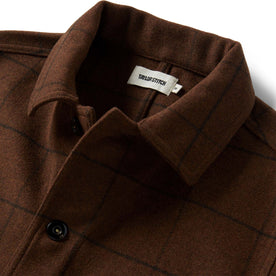 material shot of the collar on The Ojai Jacket in Ginger Check Wool, Outerwear by Taylor Stitch