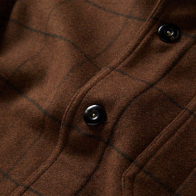 material shot of the buttons on The Ojai Jacket in Ginger Check Wool, Outerwear by Taylor Stitch