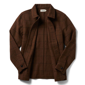 flatlay of The Ojai Jacket in Ginger Check Wool, shown unbuttoned, Outerwear by Taylor Stitch