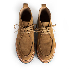 material shot of the top of The Rambler Chukka in Mushroom Suede, Footwear by Taylor Stitch