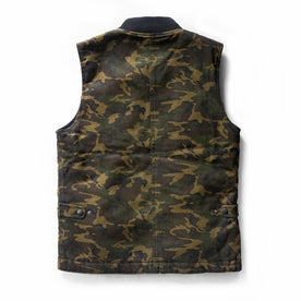 flatlay of the back of The Workhorse Vest in Camo Boss Duck, Outerwear by Taylor Stitch