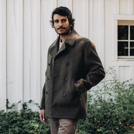 The Mariner Coat in Army Melton Wool - featured image