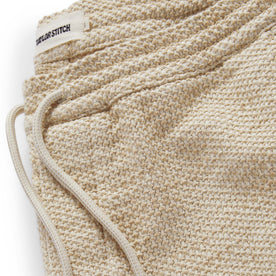 material shot of the band and drawstrings on The Apres Pant in Natural Sashiko , Bottoms by Taylor Stitch