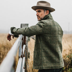 our fit model wearing The Ojai Jacket in Windowpane Wool, Outerwear by Taylor Stitch